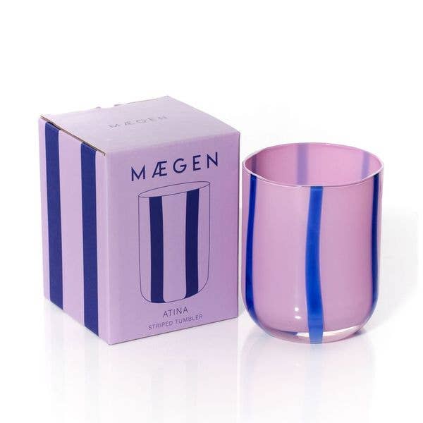 Atina Glassware - Lilac & Navy