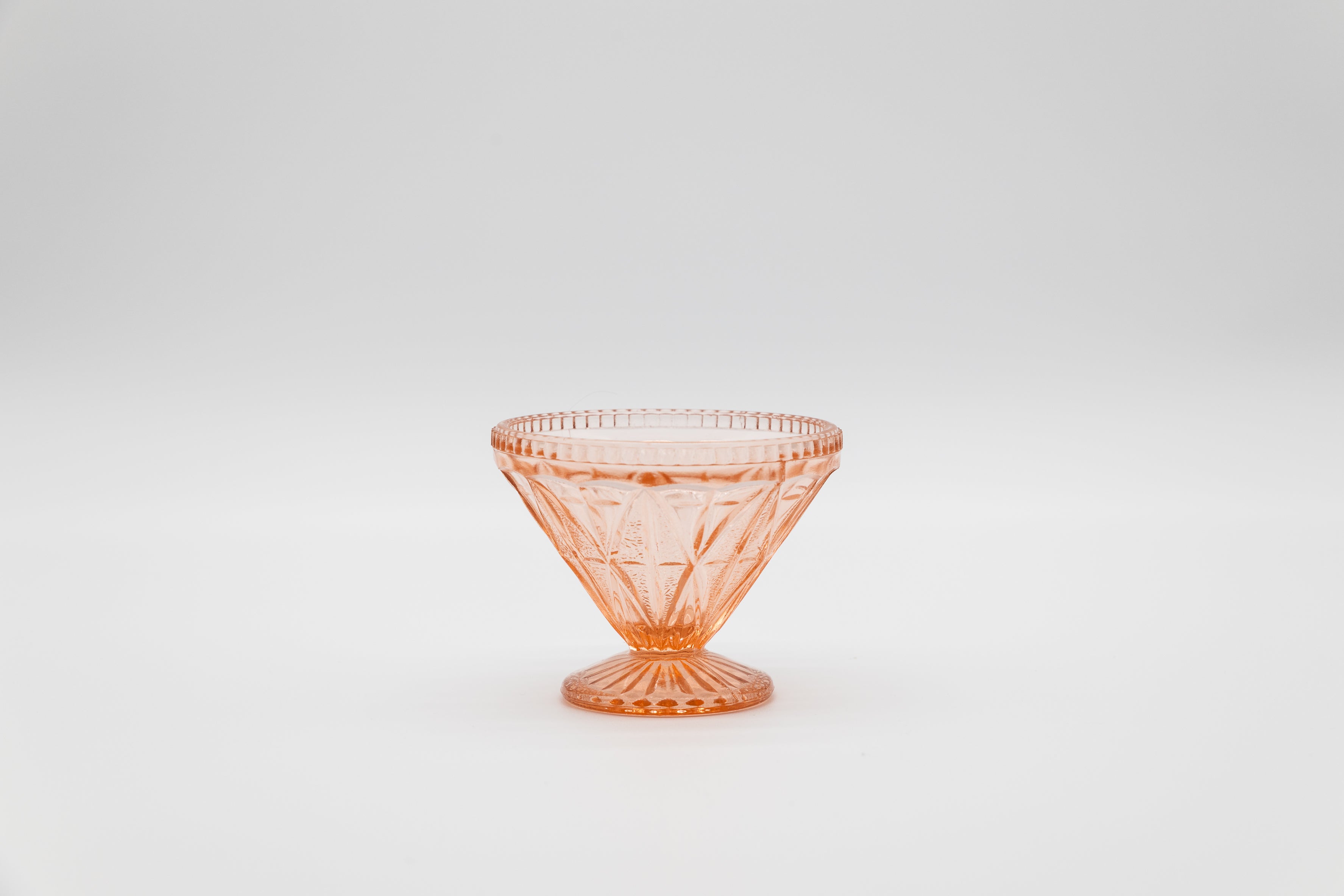 Vintage Pink Pressed Glass Ice Cream Dishes