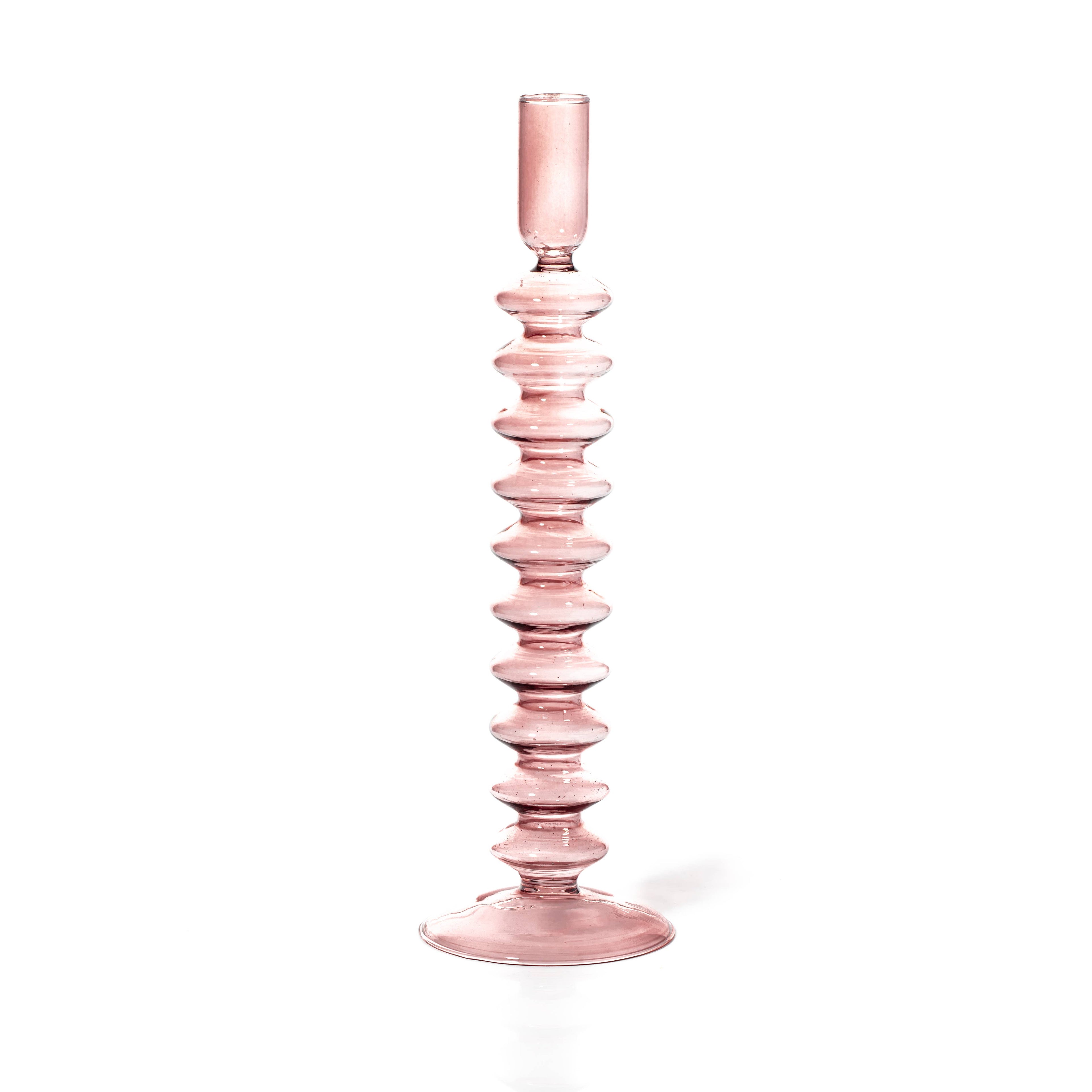 Maegen Taper Holder in Rose quartz